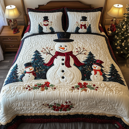 Frosty Friends 3-Piece Quilted Bedding Set
