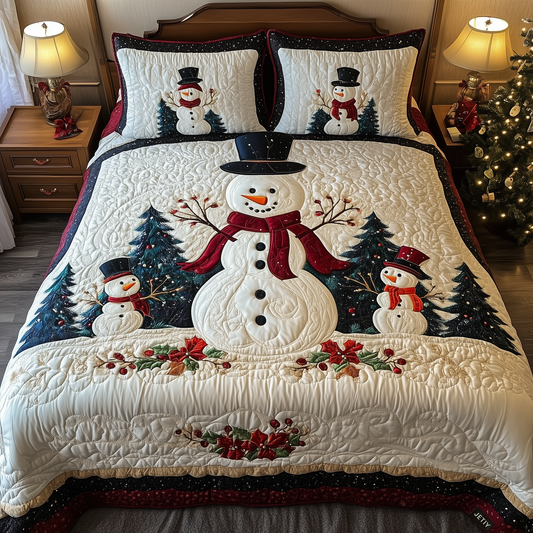 Frosty Friends 3-Piece Quilted Bedding Set