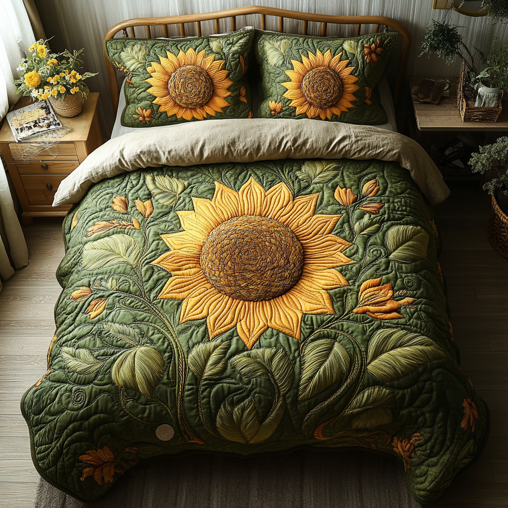Summer Glow 3-Piece Quilted Bedding Set
